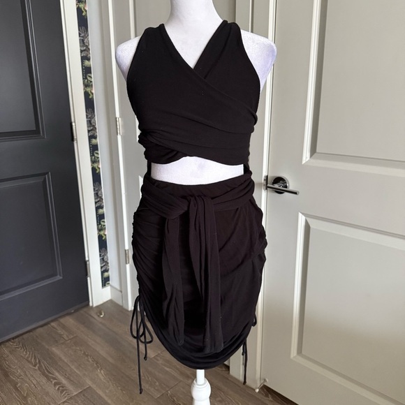 Free People Beach Paradise Convertible Multi-way Tie Dress in Black Size M - Picture 4 of 10